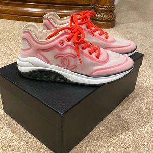 Authentic Chanel mesh logo CC sneakers tennis shoes athletic w:box $950 SOLD OUT